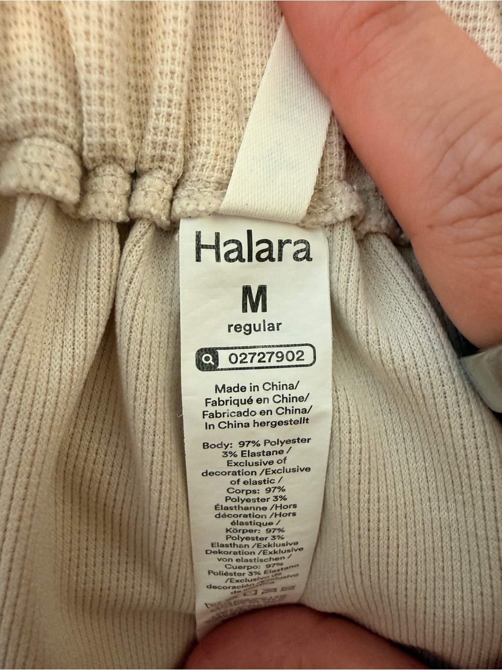 HALARA Cream Ribbed Elastic-Waist Top - Picture 3 of 3